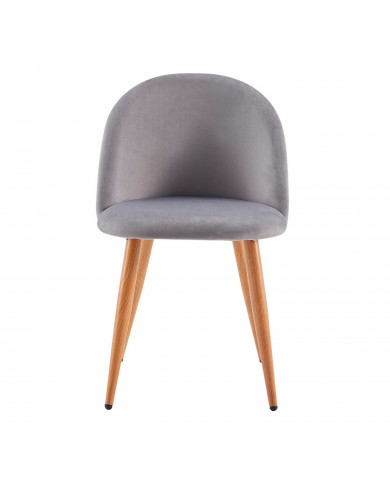 PACK 2 SILLAS COMEDOR RESPALDO BAJO TERCIOPELO GRIS 78*54*46CM THINIA HOME