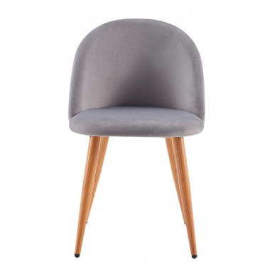 PACK 2 SILLAS COMEDOR RESPALDO BAJO TERCIOPELO GRIS 78*54*46CM THINIA HOME PACK 2 SILLAS COMEDOR RESPALDO BAJO TERCIOPELO GRIS 78*54*46CM THINIA HOME