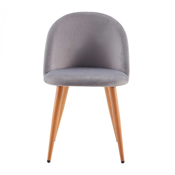 PACK 2 SILLAS COMEDOR RESPALDO BAJO TERCIOPELO GRIS 78*54*46CM THINIA HOME