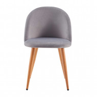 PACK 2 SILLAS COMEDOR RESPALDO BAJO TERCIOPELO GRIS 78*54*46CM THINIA HOME