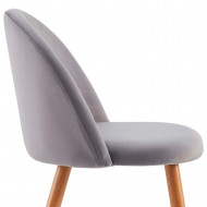 PACK 2 SILLAS COMEDOR RESPALDO BAJO TERCIOPELO GRIS 78*54*46CM THINIA HOME