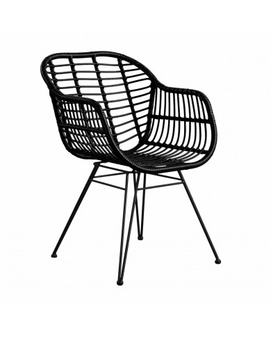 SILLA RATTAN KAILUA NEGRA 56X64X81CM THINIA HOME