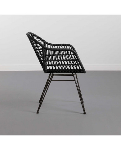 SILLA RATTAN KAILUA NEGRA 56X64X81CM THINIA HOME