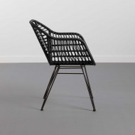SILLA RATTAN KAILUA NEGRA 56X64X81CM THINIA HOME