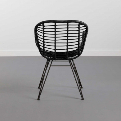 SILLA RATTAN KAILUA NEGRA 56X64X81CM THINIA HOME