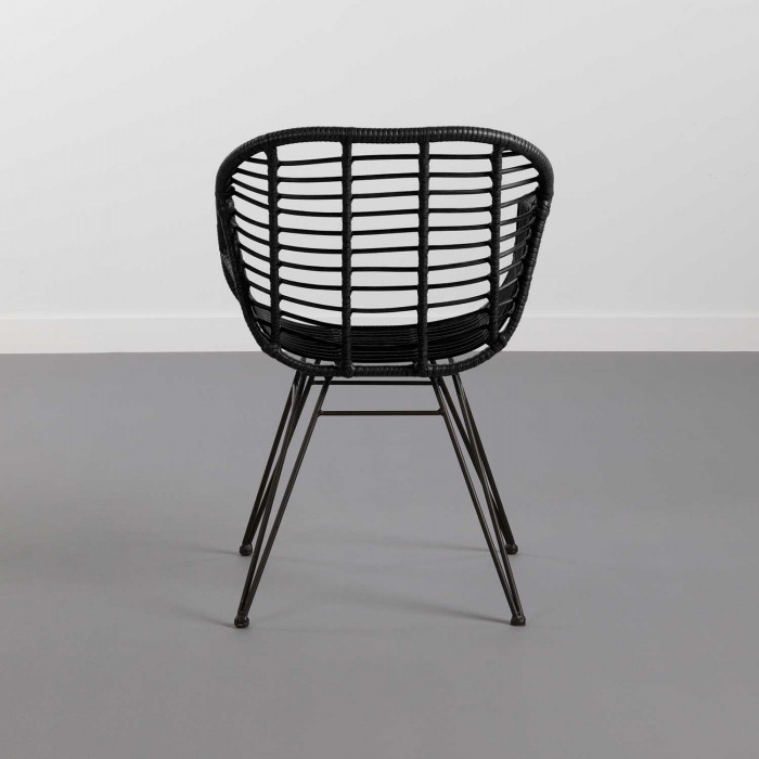 SILLA RATTAN KAILUA NEGRA 56X64X81CM THINIA HOME