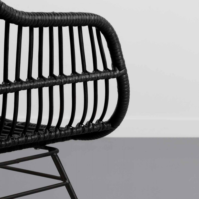 SILLA RATTAN KAILUA NEGRA 56X64X81CM THINIA HOME