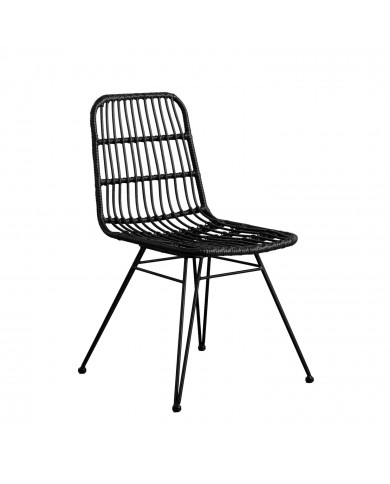 SILLA RATTAN HAWI NEGRA 41.5X56X81CM THINIA HOME