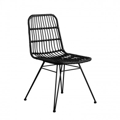 SILLA RATTAN HAWI NEGRA 41.5X56X81CM THINIA HOME