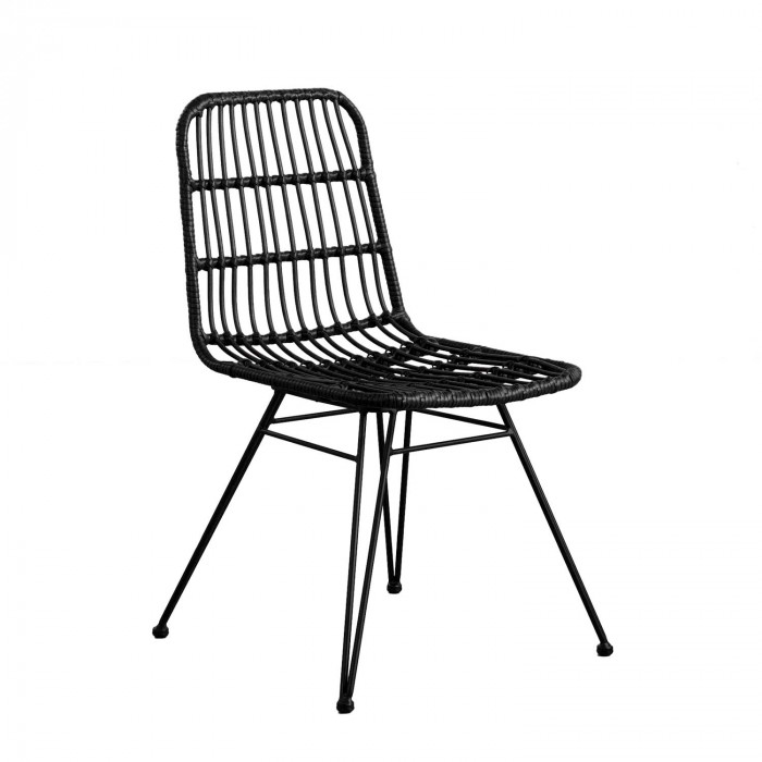 SILLA RATTAN HAWI NEGRA 41.5X56X81CM THINIA HOME