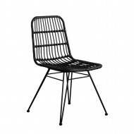 SILLA RATTAN KAILUA NEGRA 56X64X81CM THINIA HOME