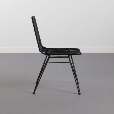 SILLA RATTAN HAWI NEGRA 41.5X56X81CM THINIA HOME
