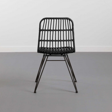 SILLA RATTAN HAWI NEGRA 41.5X56X81CM THINIA HOME