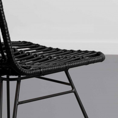 SILLA RATTAN HAWI NEGRA 41.5X56X81CM THINIA HOME
