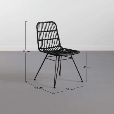 SILLA RATTAN HAWI NEGRA 41.5X56X81CM THINIA HOME