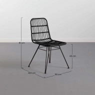 SILLA RATTAN HAWI NEGRA 41.5X56X81CM THINIA HOME