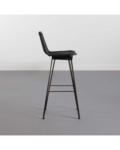 TABURETE RATTAN PAHOA NEGRO 43X52X104CM THINIA HOME