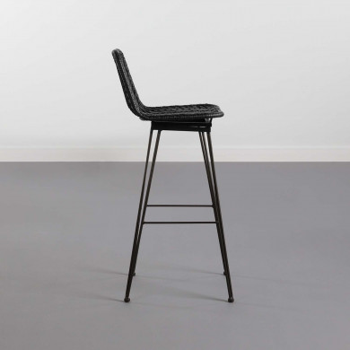 TABURETE RATTAN PAHOA NEGRO 43X52X104CM THINIA HOME