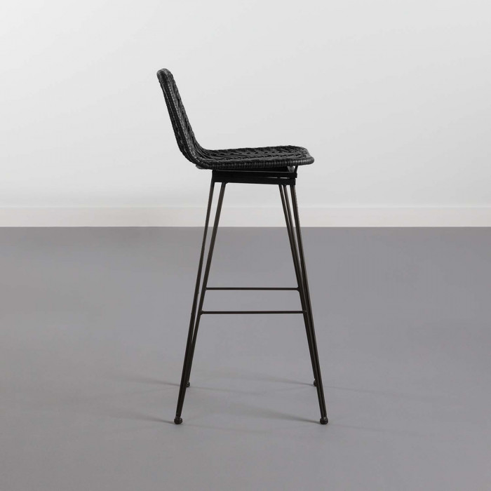 TABURETE RATTAN PAHOA NEGRO 43X52X104CM THINIA HOME