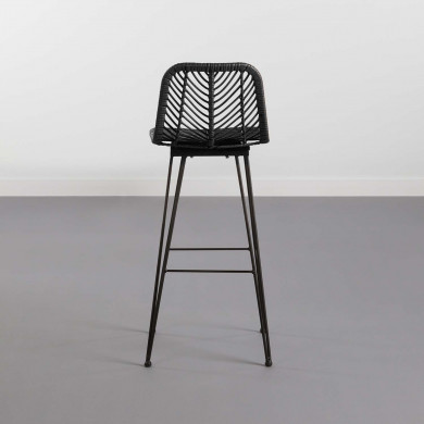 TABURETE RATTAN PAHOA NEGRO 43X52X104CM THINIA HOME