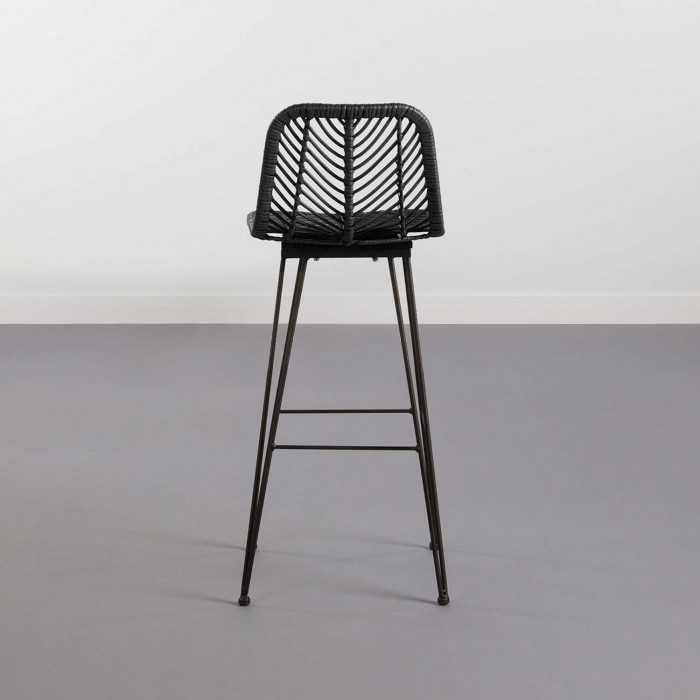 TABURETE RATTAN PAHOA NEGRO 43X52X104CM THINIA HOME