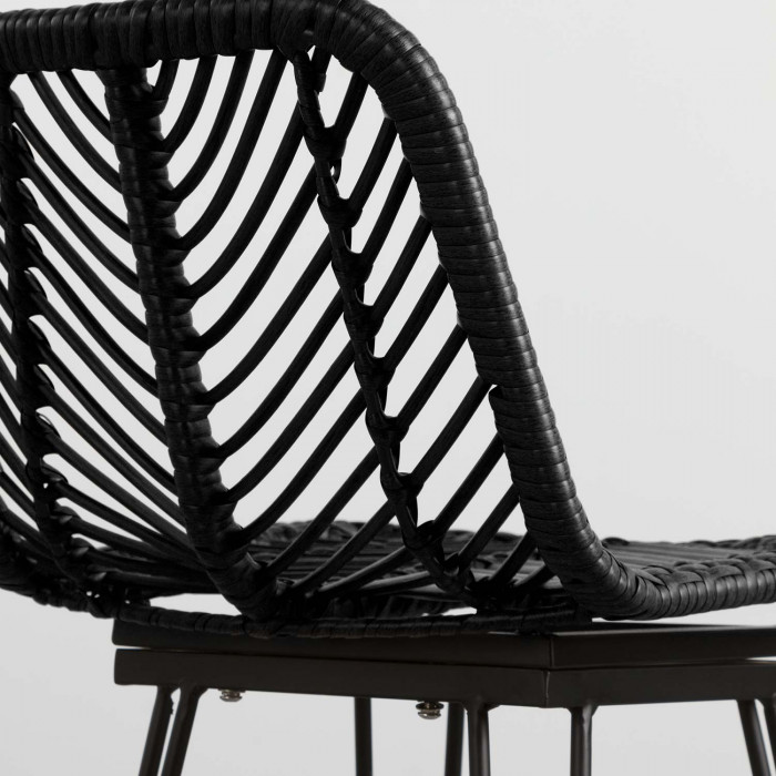 TABURETE RATTAN PAHOA NEGRO 43X52X104CM THINIA HOME