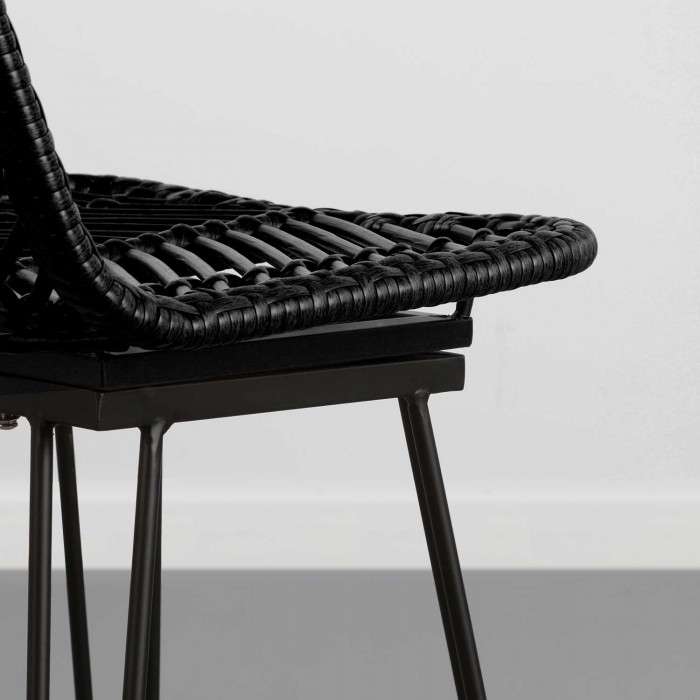 TABURETE RATTAN PAHOA NEGRO 43X52X104CM THINIA HOME
