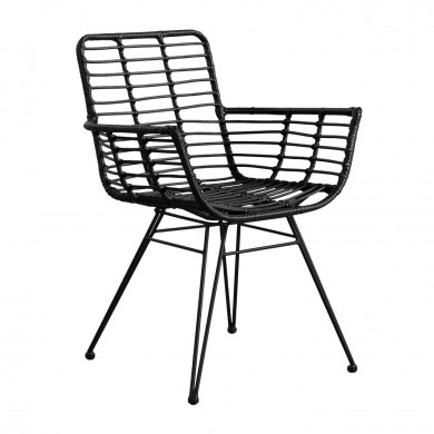 SILLA RATTAN HONOLULU NEGRA CON BRAZOS 60X58X88CM THINIA HOME SILLA RATTAN HONOLULU NEGRA CON BRAZOS 60X58X88CM THINIA HOME
