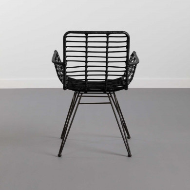 SILLA RATTAN HONOLULU NEGRA CON BRAZOS 60X58X88CM THINIA HOME SILLA RATTAN HONOLULU NEGRA CON BRAZOS 60X58X88CM THINIA HOME
