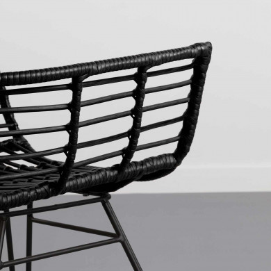 SILLA RATTAN HONOLULU NEGRA CON BRAZOS 60X58X88CM THINIA HOME SILLA RATTAN HONOLULU NEGRA CON BRAZOS 60X58X88CM THINIA HOME