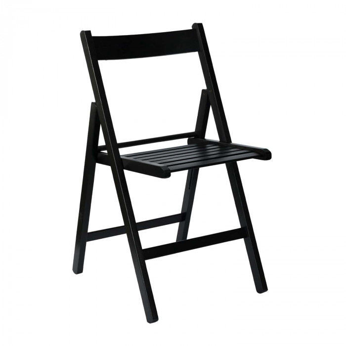 SILLA PLEGABLE HAYA BARNIZADA NEGRA THINIA HOME