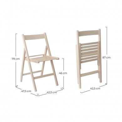 SILLA PLEGABLE HAYA BARNIZADA BLANCA THINIA HOME SILLA PLEGABLE HAYA BARNIZADA BLANCA THINIA HOME