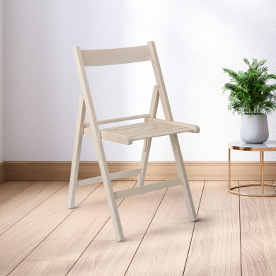 SILLA PLEGABLE HAYA BARNIZADA BLANCA THINIA HOME SILLA PLEGABLE HAYA BARNIZADA BLANCA THINIA HOME