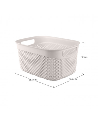 CESTA RESINA RECTANGULAR ALTA BLANCO (23,5x17,5x12cm) 3.3L 7HOUSE