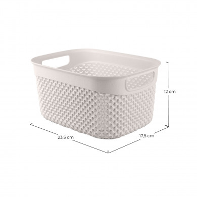CESTA RESINA RECTANGULAR ALTA BLANCO (23,5x17,5x12cm) 3.3L 7HOUSE CESTA RESINA RECTANGULAR ALTA BLANCO (23,5x17,5x12cm) 3.3L 7HOUSE