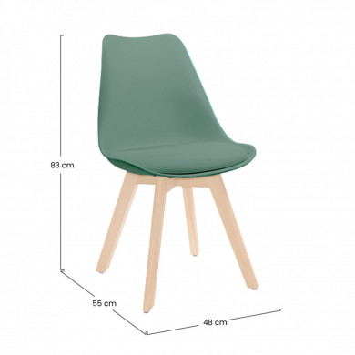 SILLA COMEDOR VERDE 83X55X48CM THINIA HOME