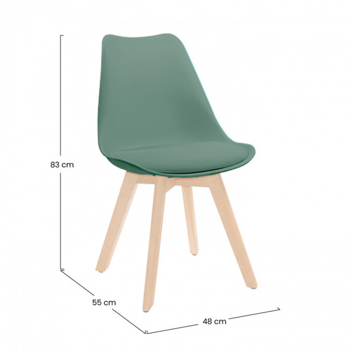 SILLA COMEDOR VERDE 83X55X48CM THINIA HOME