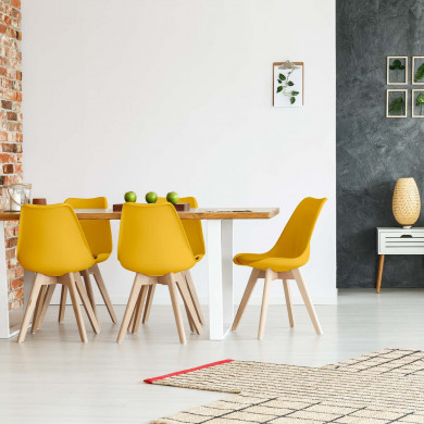 SILLA COMEDOR AMARILLA 83X55X48CM THINIA HOME