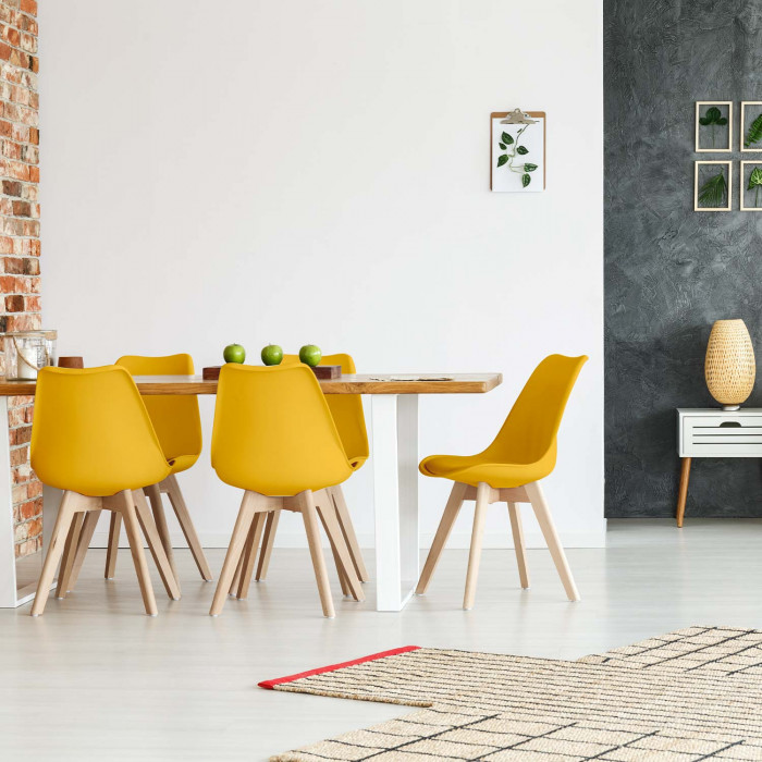 SILLA COMEDOR AMARILLA 83X55X48CM THINIA HOME