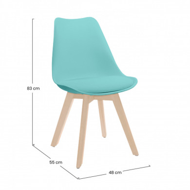 SILLA COMEDOR VERDE MENTA 83X55X48CM THINIA HOME