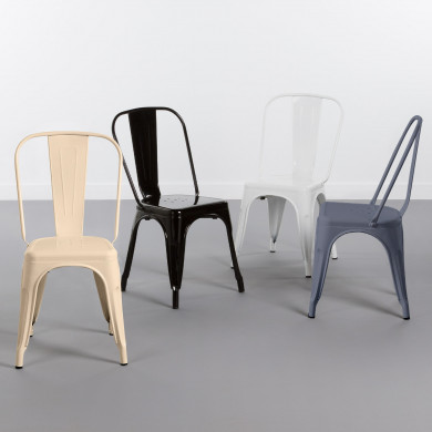 SILLA METÁLICA STRONG CREMA 54X45X85CM THINIA HOME