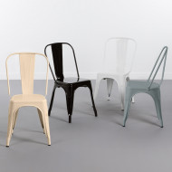 SILLA METÁLICA STRONG GRIS 54X45X85CM THINIA HOME