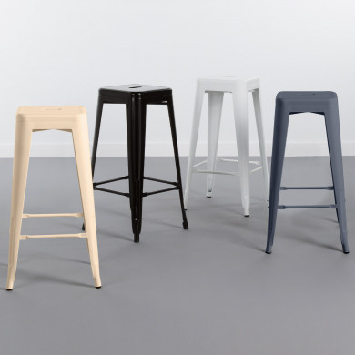 TABURETE METÁLICO STRONG CREMA 43X43X77CM THINIA HOME