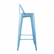 TABURETE METÁLICO STRONG VINTAGE CON RESPALDO AZUL 43X43X94CM THINIA HOME