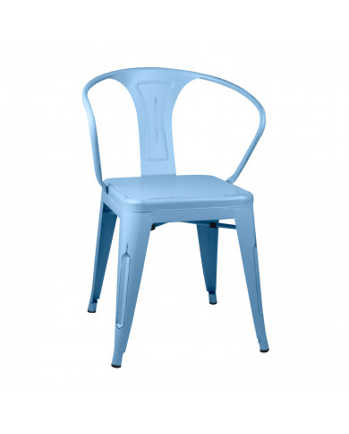 SILLA METÁLICA STRONG VINTAGE AZUL 49X50X74CM THINIA HOME