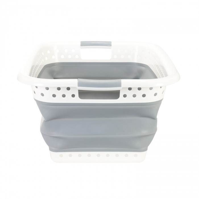 CESTO COLADA PLEGABLE GRIS 60,5x45,5x26,5cm 7HOUSE