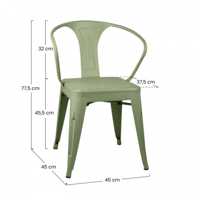 SILLA METÁLICA STRONG VINTAGE VERDE 49X50X74CM THINIA HOME SILLA METÁLICA STRONG VINTAGE VERDE 49X50X74CM THINIA HOME