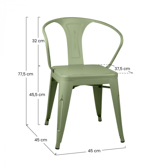 SILLA METÁLICA STRONG VINTAGE VERDE 49X50X74CM THINIA HOME