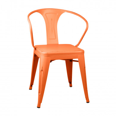 SILLA METÁLICA STRONG VINTAGE NARANJA 49X50X74CM THINIA HOME