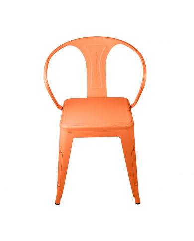 SILLA METÁLICA STRONG VINTAGE NARANJA 49X50X74CM THINIA HOME